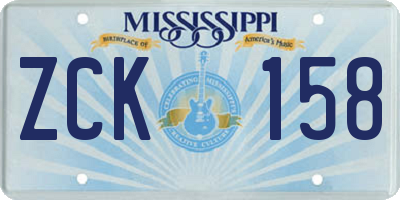MS license plate ZCK158