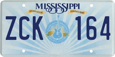 MS license plate ZCK164