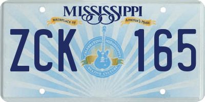 MS license plate ZCK165