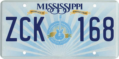 MS license plate ZCK168