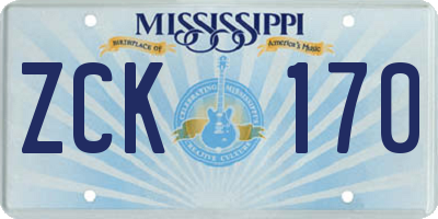 MS license plate ZCK170