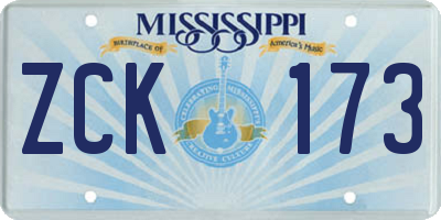 MS license plate ZCK173