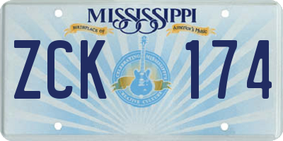 MS license plate ZCK174