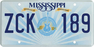 MS license plate ZCK189