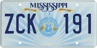 MS license plate ZCK191