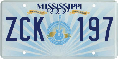 MS license plate ZCK197
