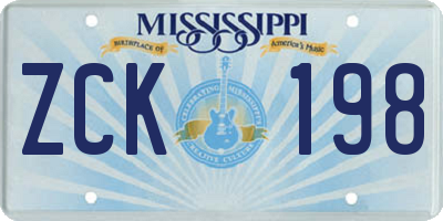 MS license plate ZCK198