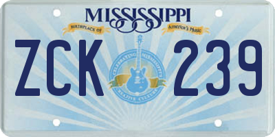 MS license plate ZCK239