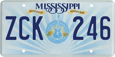 MS license plate ZCK246