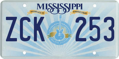 MS license plate ZCK253