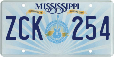 MS license plate ZCK254