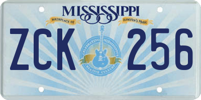 MS license plate ZCK256