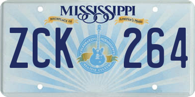 MS license plate ZCK264