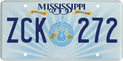MS license plate ZCK272