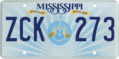 MS license plate ZCK273