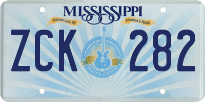 MS license plate ZCK282