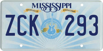 MS license plate ZCK293