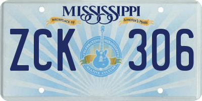MS license plate ZCK306