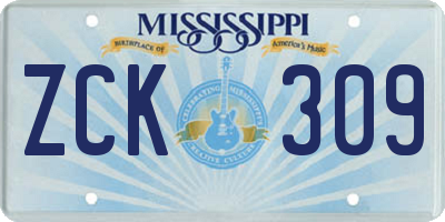 MS license plate ZCK309