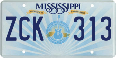 MS license plate ZCK313