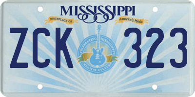 MS license plate ZCK323