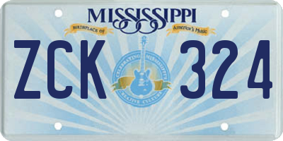 MS license plate ZCK324