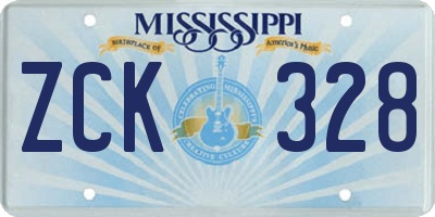 MS license plate ZCK328