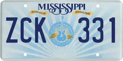 MS license plate ZCK331