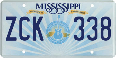 MS license plate ZCK338