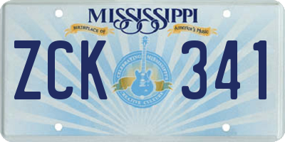 MS license plate ZCK341