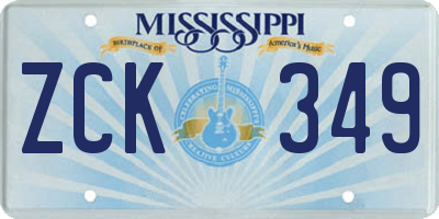 MS license plate ZCK349