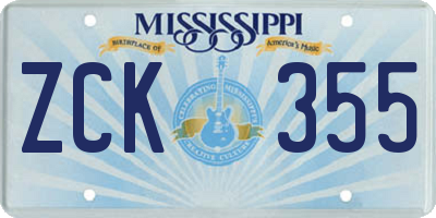 MS license plate ZCK355