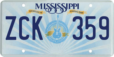 MS license plate ZCK359