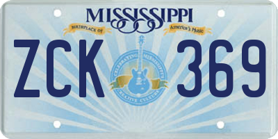 MS license plate ZCK369