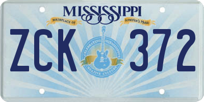 MS license plate ZCK372