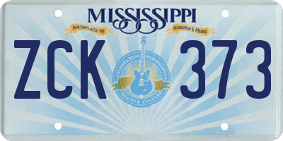 MS license plate ZCK373
