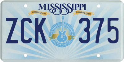 MS license plate ZCK375