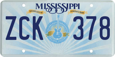 MS license plate ZCK378