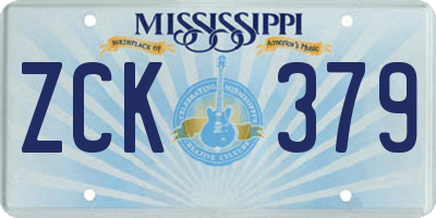 MS license plate ZCK379
