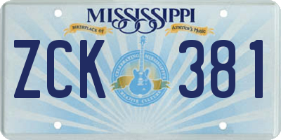MS license plate ZCK381