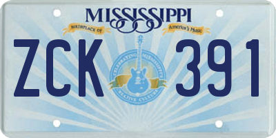 MS license plate ZCK391