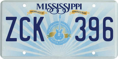 MS license plate ZCK396