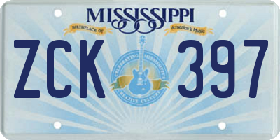 MS license plate ZCK397