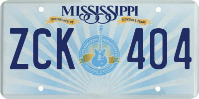 MS license plate ZCK404