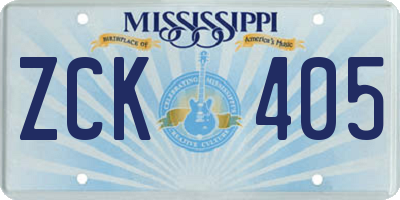MS license plate ZCK405
