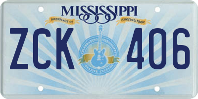 MS license plate ZCK406