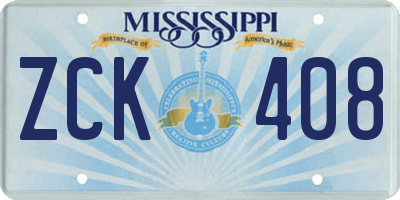 MS license plate ZCK408