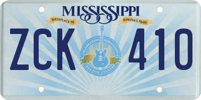 MS license plate ZCK410