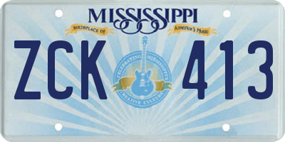 MS license plate ZCK413