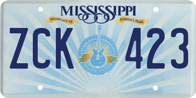 MS license plate ZCK423